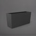 Panama Tapered Rectangle Planter in matte gunmetal against gray background.