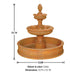 Patio Artistes Two Tier Pond Fountain against white background with product details.