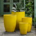 Perla Planter - Limon - S/4 on concrete in the backyard