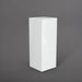 Perth Tall Corner Fiberglass Planter in gloss bright white against gray background.