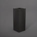 Perth Tall Corner Fiberglass Planter in matte charcoal against gray background.