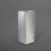 Perth Tall Corner Fiberglass Planter in metallic silver against gray background.