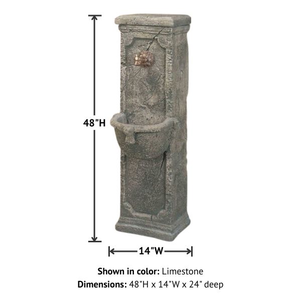 Ponte Latina Fountain for spout with product details.