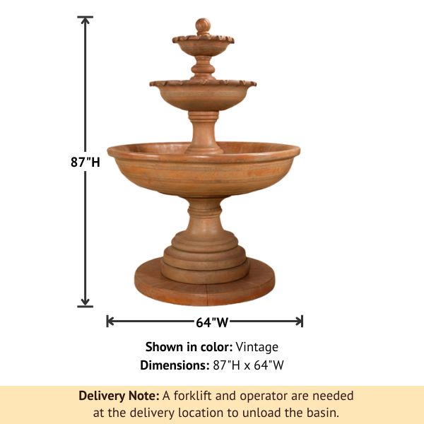 Porta Elisa Three Tier Fountain with product details.