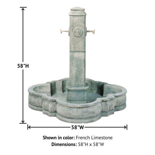 Portofino Fountain for spouts with product details.