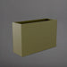 Potsdam Rectangle Fiberglass Planter in matte bronze against gray background.