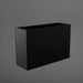 Potsdam Rectangle Fiberglass Planter in matte charcoal against gray background.