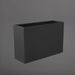 Potsdam Rectangle Fiberglass Planter in matte gunmetal against gray background.