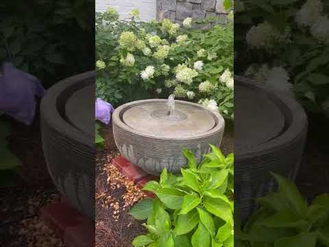 Girona Fountain in action in the backyard