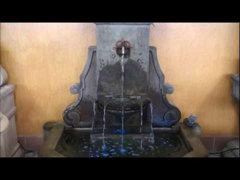 Avignon Wall Fountian for Rustic Iron Spout in action.