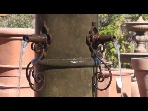 Aquitaine Pond Fountain for Rustic Iron Spouts in action.