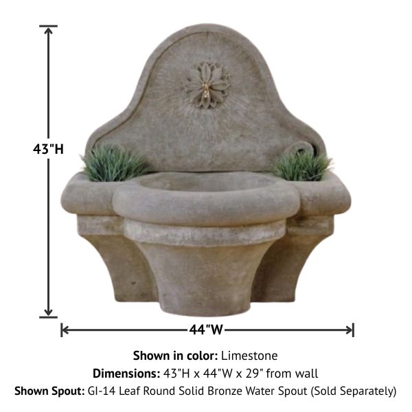 Provence Wall Fountain for Spout with product details.