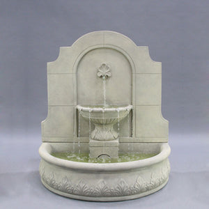 Provincial Wall Fountain running against gray background