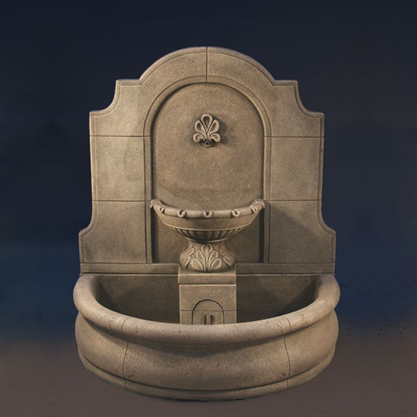 Provincial Wall Fountain with Plain Basin Fiore Stone