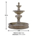 Quattro Lion Two Tier Pond Fountain against white background with product details.