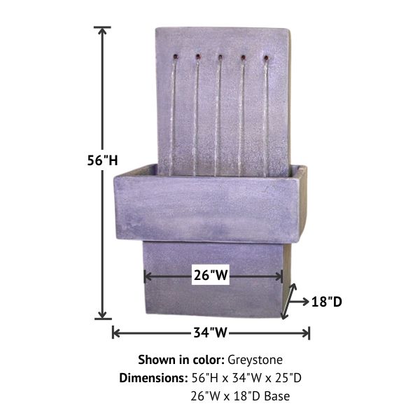 Quintus Wall Fountain, Tall with product details.