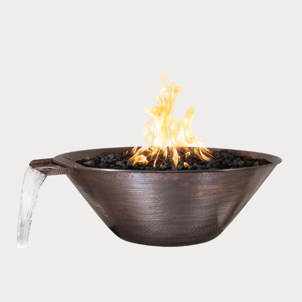 Remi Hammered Fire and Water Bowl against gray background