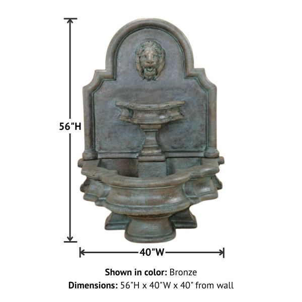 Rialto Lion Wall Fountain with product details.