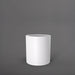 Rio Grande Cylinder Fiberglass Planter in matte bright white against gray background.