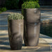 Rioja Planter - Fog - S/2 filled with plants near swimming pool