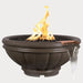 Roma GFRC Fire and Water Bowl, Chocolate against gray background