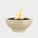 Roma GFRC Fire Bowl, Vanilla against gray background