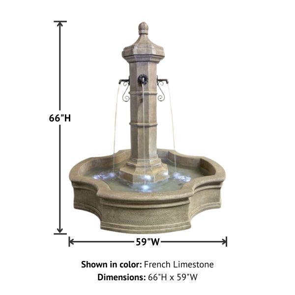 Roubaix Pond Fountain for Rustic Spouts with product details.