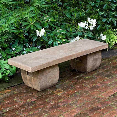 Ryokan Bench against green plants in the backyard