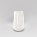 Saigon Tapered Round Fiberglass Planter in gloss bright white against gray background.