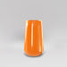 Saigon Tapered Round Fiberglass Planter in gloss tangerine against gray background.