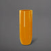 Saint Tropez Tall Bullet Round Fiberglass Planter in gloss tangerine against gray background.