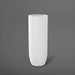 Saint Tropez Tall Bullet Round Fiberglass Planter in matte bright white against gray background.
