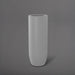 Saint Tropez Tall Bullet Round Fiberglass Planter in matte cement grey against gray background.