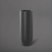 Saint Tropez Tall Bullet Round Fiberglass Planter in matte charcoal against gray background.