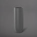 Saint Tropez Tall Bullet Round Fiberglass Planter in matte gunmetal against gray background.
