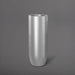 Saint Tropez Tall Bullet Round Fiberglass Planter in metallic silver against gray background.