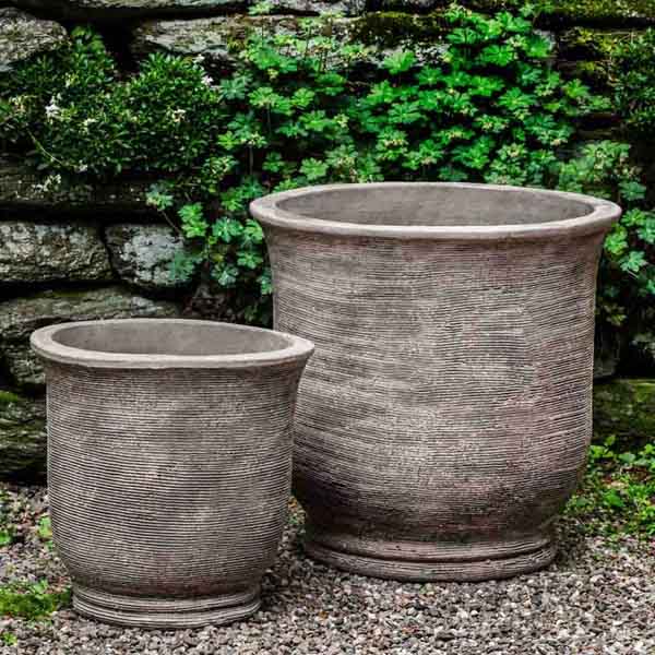 Sami Urn Planter - Antico Terra - Cotta S/2 on the gravel