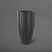 San Jose Tall Fluted Round Fiberglass Planter in matte charcoal against gray background.