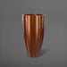 San Jose Tall Fluted Round Fiberglass Planter in metallic bronze against gray background.