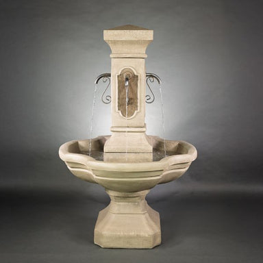 San Pietro Courtyard Fountain against gray background.