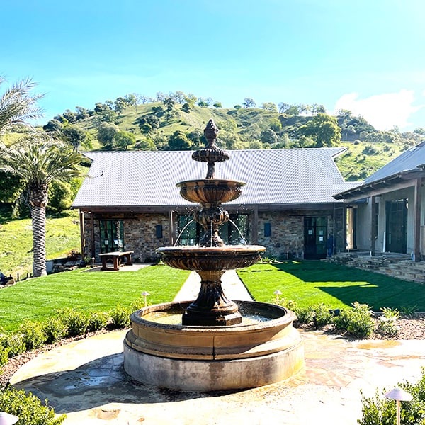 San Remo Fountain in action in the backyard.