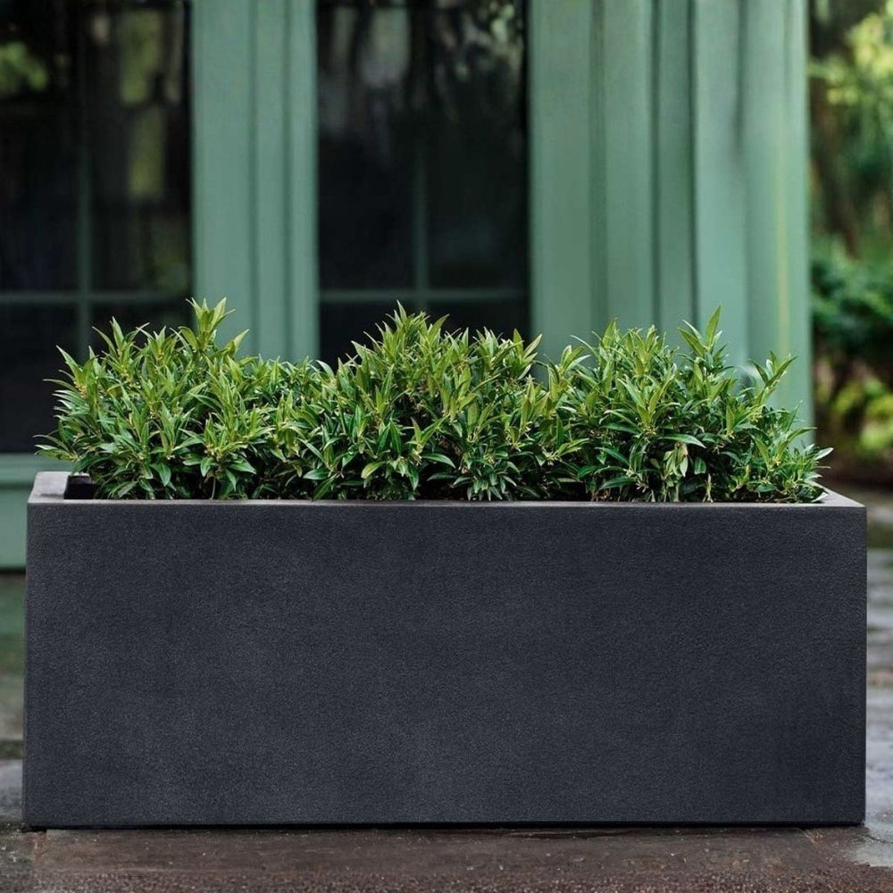 Sandal Planter 481818 S/1 - Lead Lite - filled with plants.