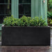 Sandal Planter 481818 S/1 - Onyx Black Lite - filled with plants.