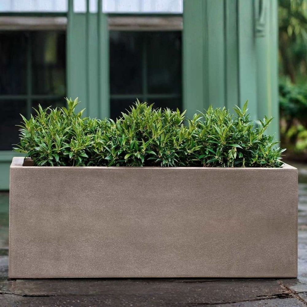 Sandal Planter 481818 S/1 - Riverstone Premium Lite - filled with plants.