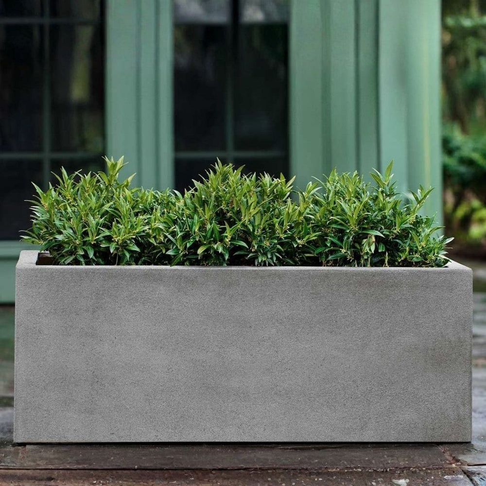 Sandal Planter 481818 S/1 - Stone Grey Lite - filled with plants.