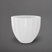 Santa Barbara Fluted Round Fiberglass Planter in gloss bright white against gray background.