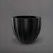 Santa Barbara Fluted Round Fiberglass Planter in matte black against gray background.