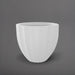 Santa Barbara Fluted Round Fiberglass Planter in matte bright white against gray background.