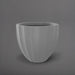 Santa Barbara Fluted Round Fiberglass Planter in matte cement grey against gray background.
