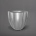 Santa Barbara Fluted Round Fiberglass Planter in metallic silver against gray background.